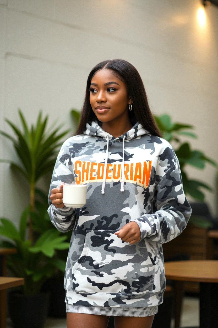 SHEDEURIAN "Auntie" 12 Camo Hoodie